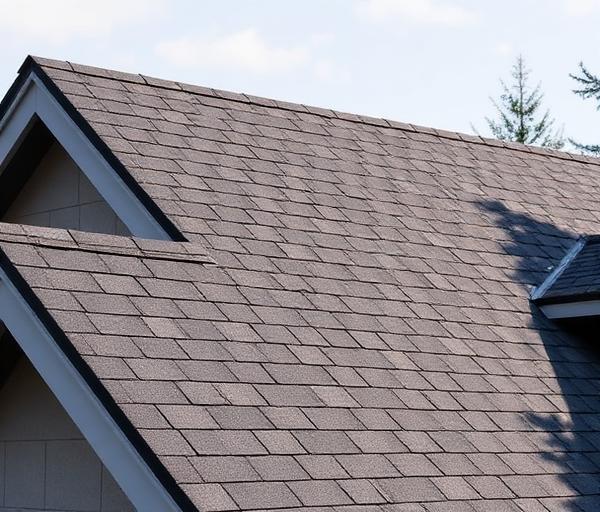 Premium architectural composite shingles on a residential home